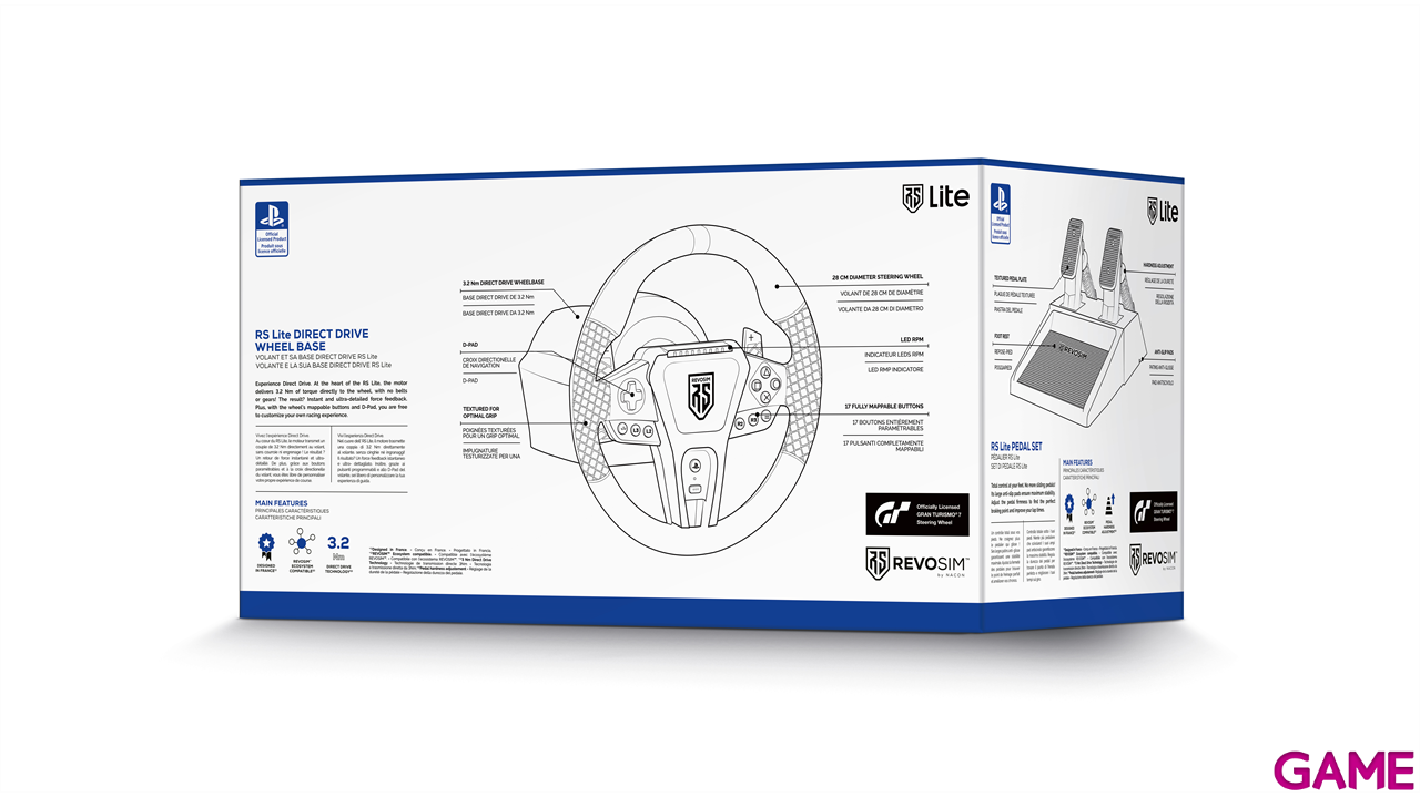 Nacon Revosim Lite  Volante + Base DD-3Nm + Pedalera Revosim Lite PC - PS5 - Volante-1